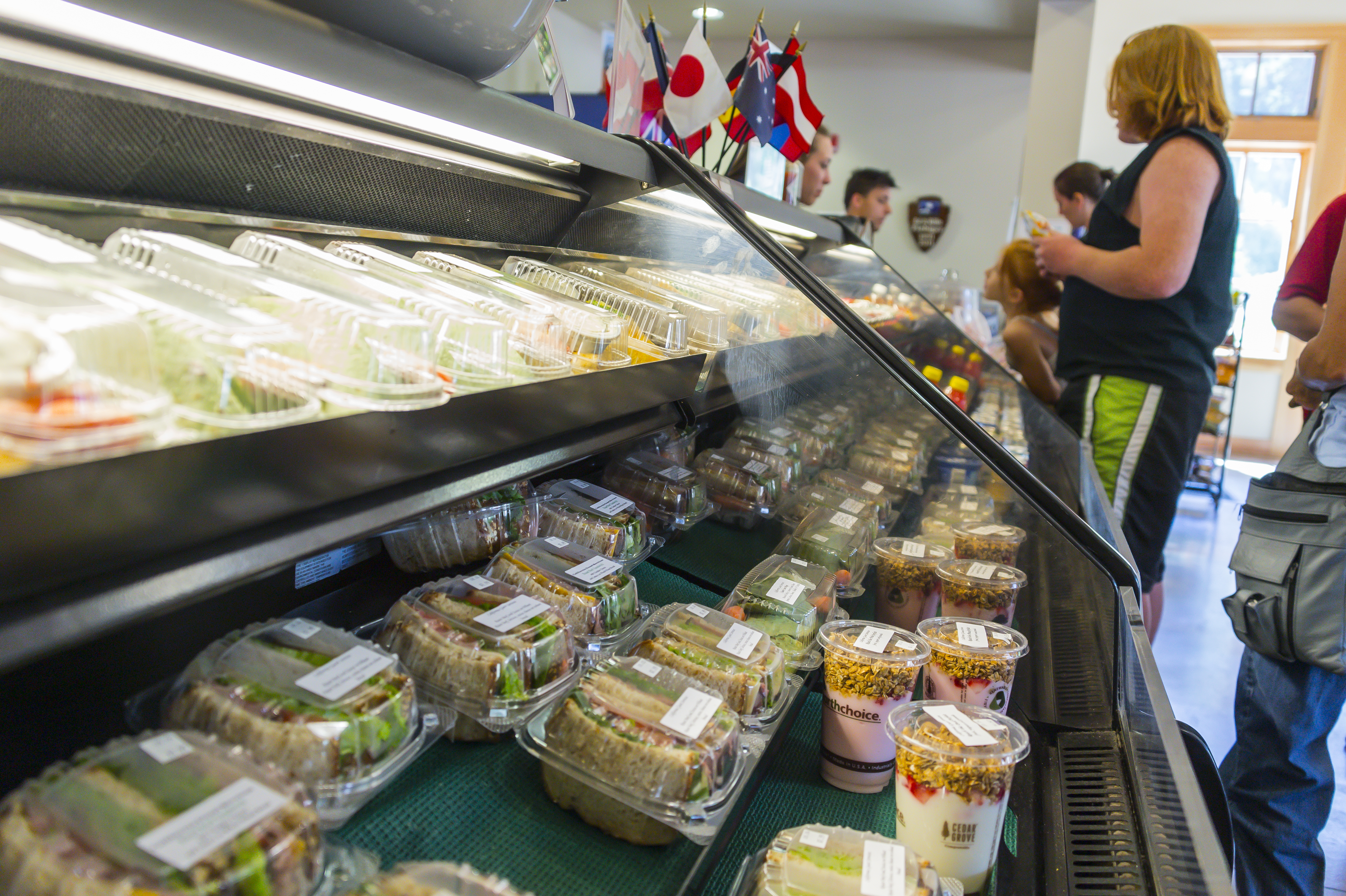 Sandwiches, parfaits, and other foods in the Lassen Cafe
