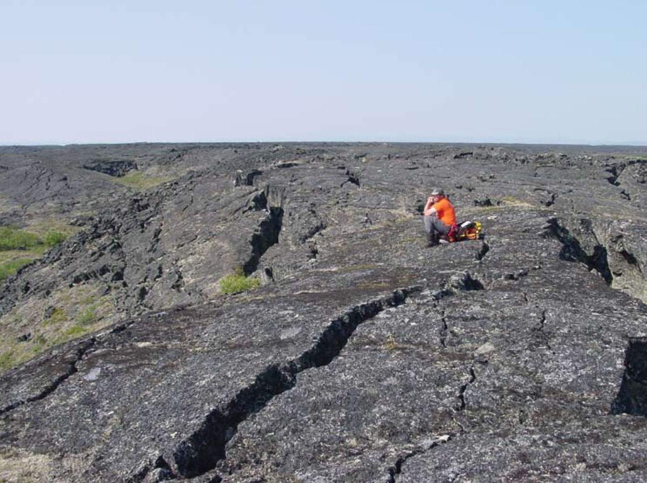 The Lost Jim Lava Flow resembles giant blocks of cracked concrete.