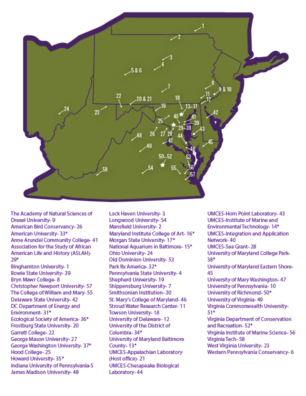 Map of CW CESU partners