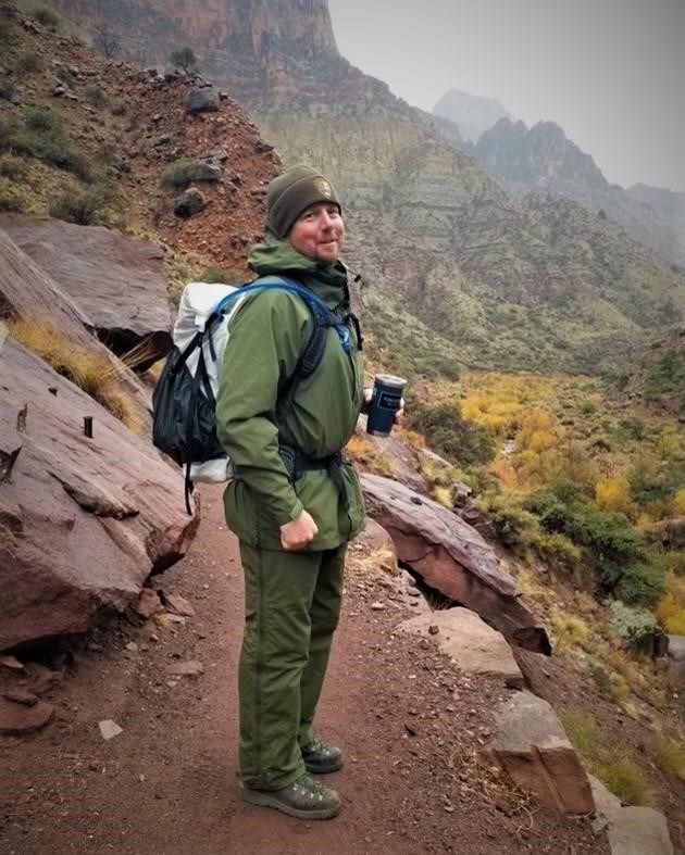 Matthew Snider on a trail down to the Grand Canyon