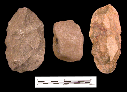 Three Brown Rough Stone “Bifaces” Quarried from the Banks of Rock Creek around 2200 BC