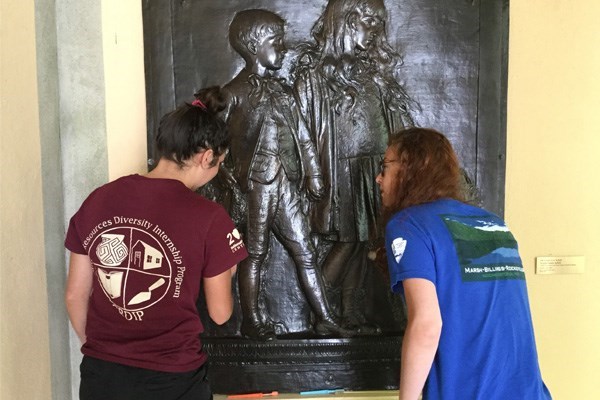 CRDIP intern at Saint-Gaudens. NPS photo