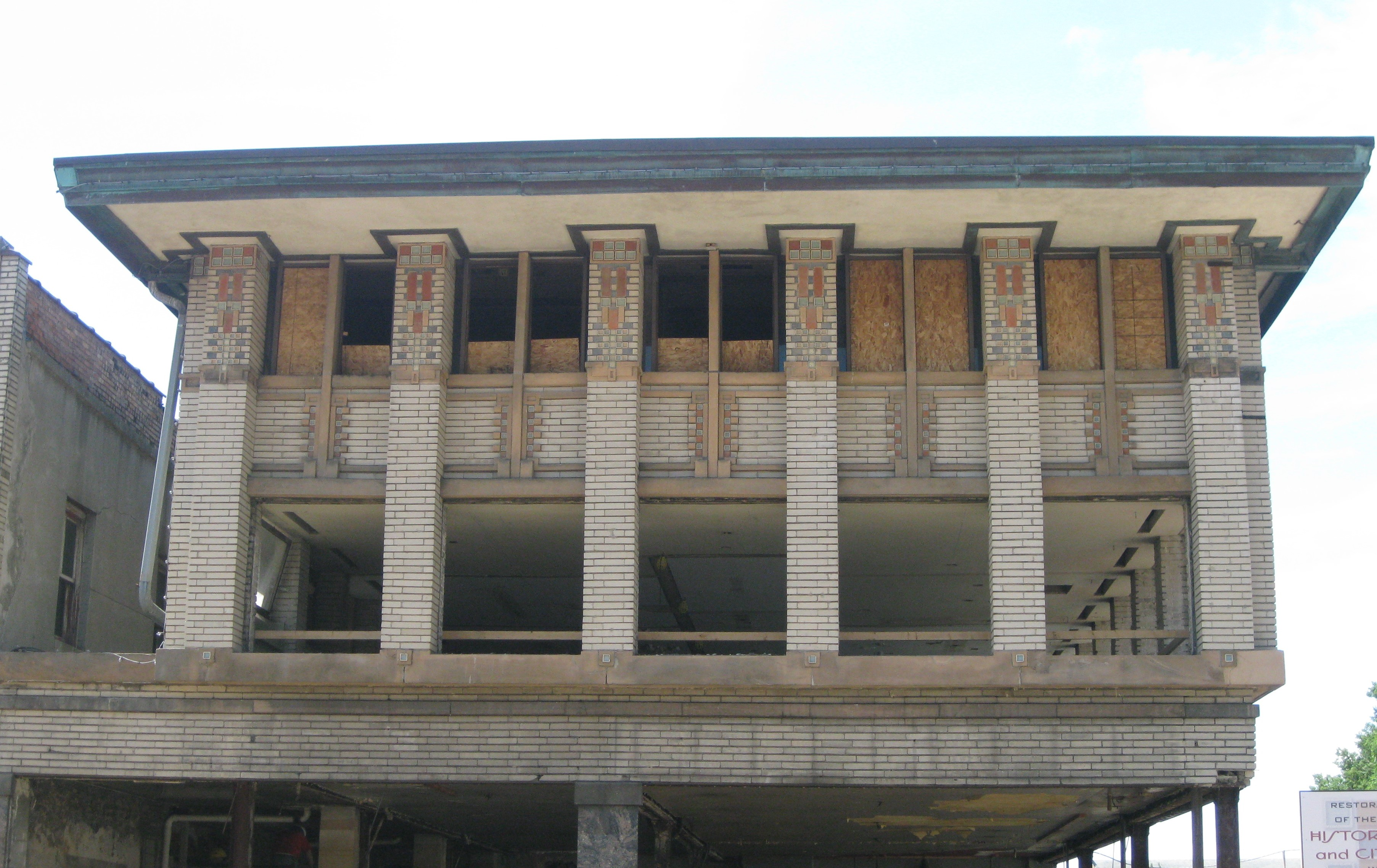 Top two floors of a building under renovation.