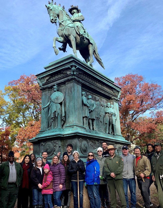 US Customs & Immigration Services and National Park Service staff day of service, Logan Circle