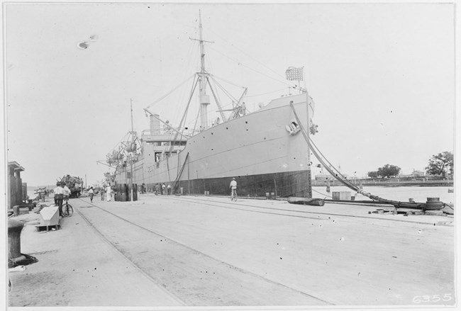 USS Houston moored at the dock