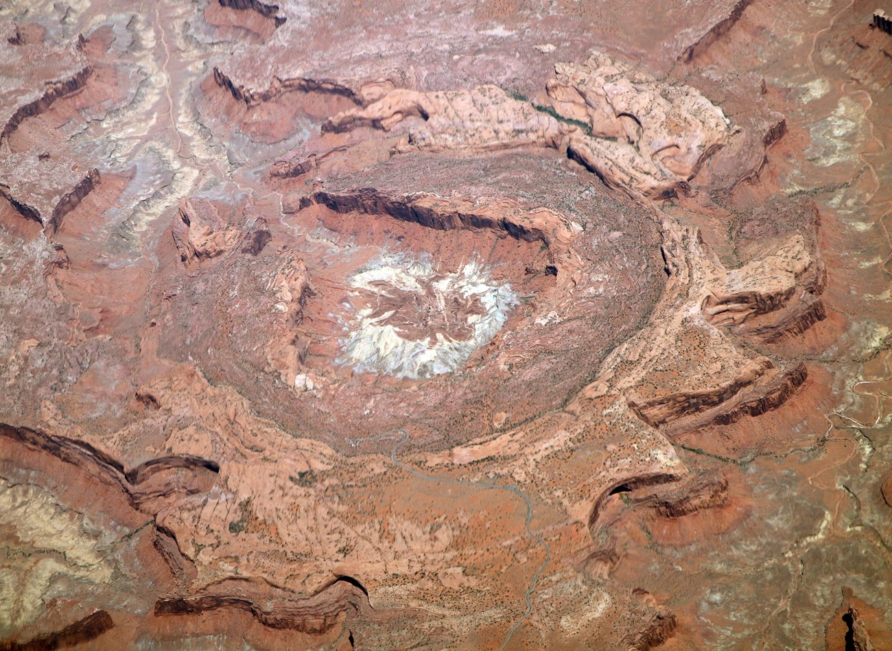 Aerial photo of a geologic formation