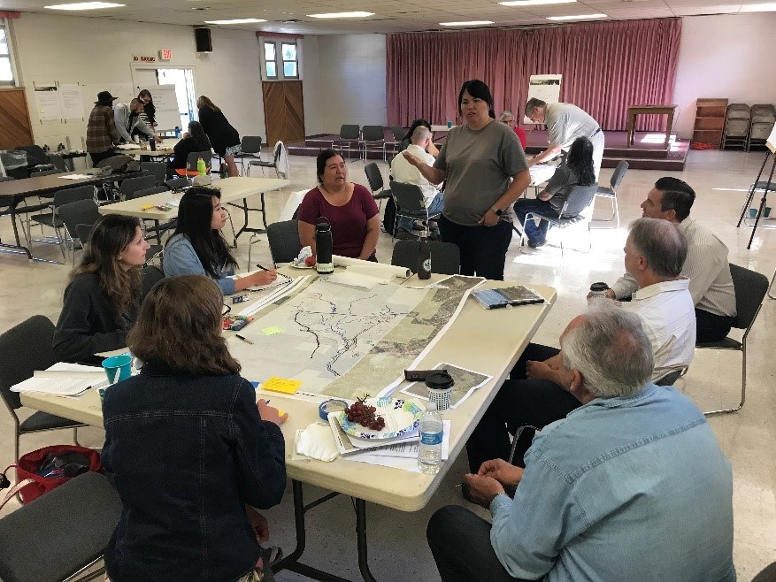 Members of the Maidu Tribe working with a team of landscape architects on design concepts for the Tásmam Kojóm Maidu Cultural Park, National Park Service photo.