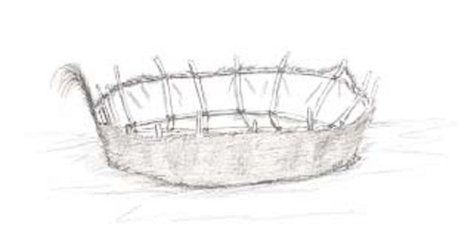 Illustration of a bull boat