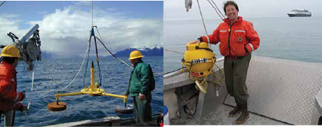 acoustic recorders are deployed into water by NPS staff