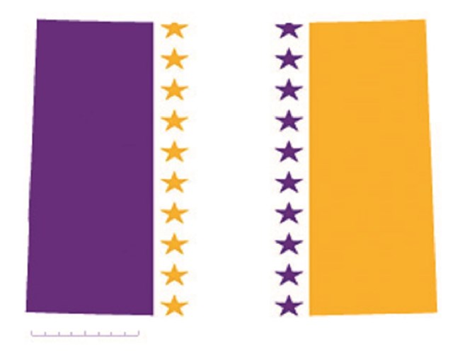 State of Colorado depicted in purple, white, and gold (colors of the National Woman’s Party suffrage flag) – indicating Colorado was one of the original 36 states to ratify the 19th Amendment. CC0