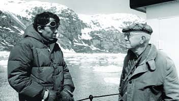 William S. Cooper, (on right)  seen here with author Dave Bohn during the 1960s, worked in Glacier Bay starting in 1916. His 1922 speech to the Ecological Society of America started the process that resulted in the bay’s designation as a national monument