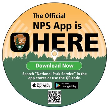 Promotional decal and logo for the NPS app