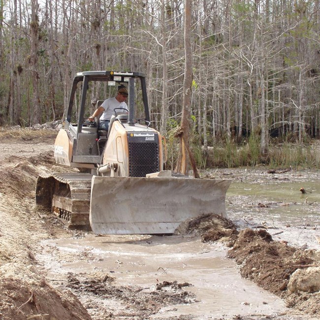heavy equipment being used for restoration