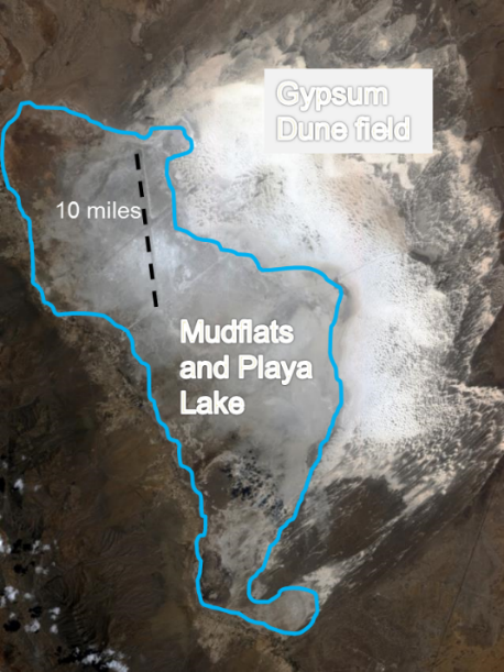 white sands from space