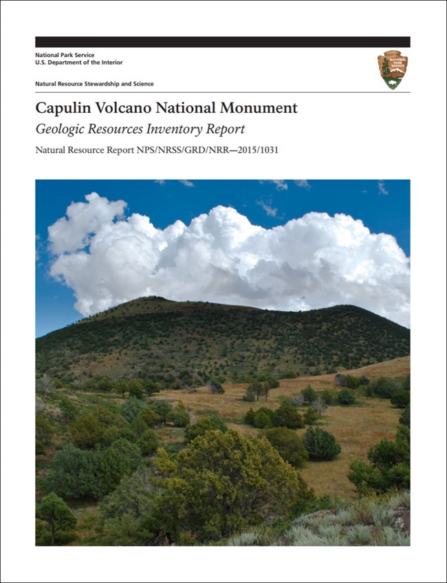 capulin volcano gri report cover with image of cone