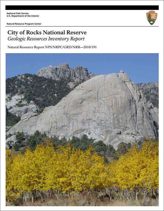 city of rocks gri report cover with image of granite outcrops
