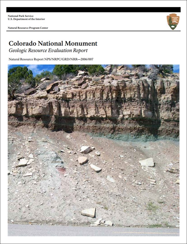 image of colorado national monument gri report cover with geology image