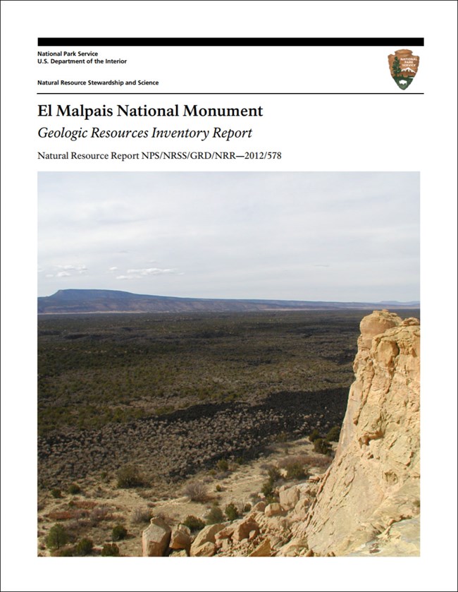 el malpais gri report cover with rock outcrop image
