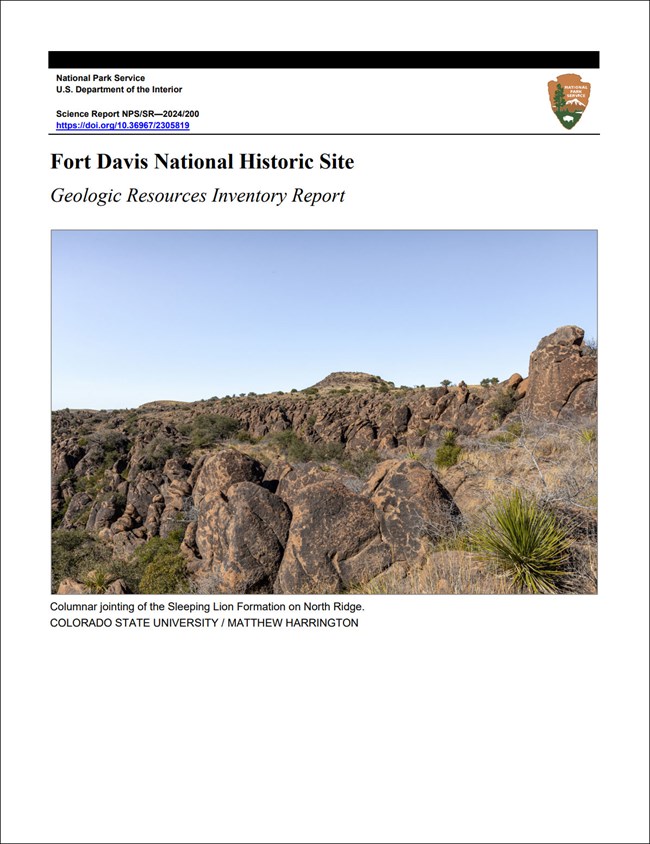 Image of the cover of a geologic report for Fort Davis