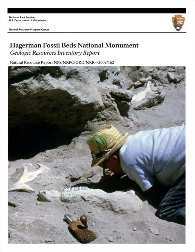 hagerman fossil beds report cover with paleontologist image