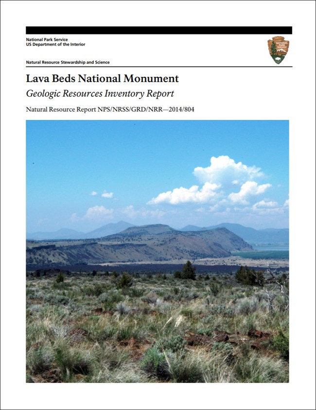 image of lava beds gri report cover with photo of volcanic landscape