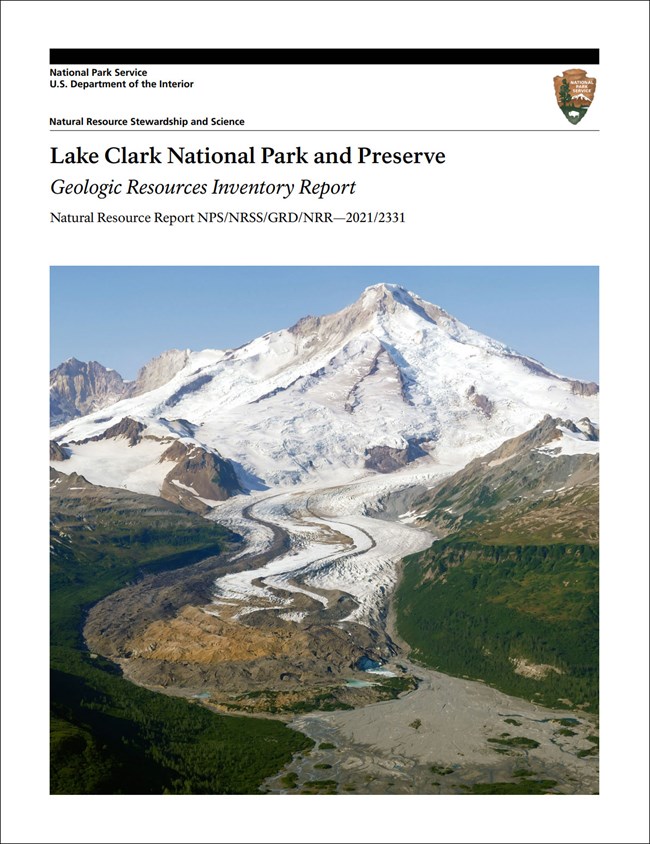 Report cover with photo of a glaciated volcanic peak