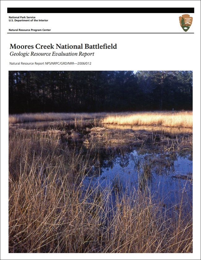image of moores creek gri report cover with photo of park wetland