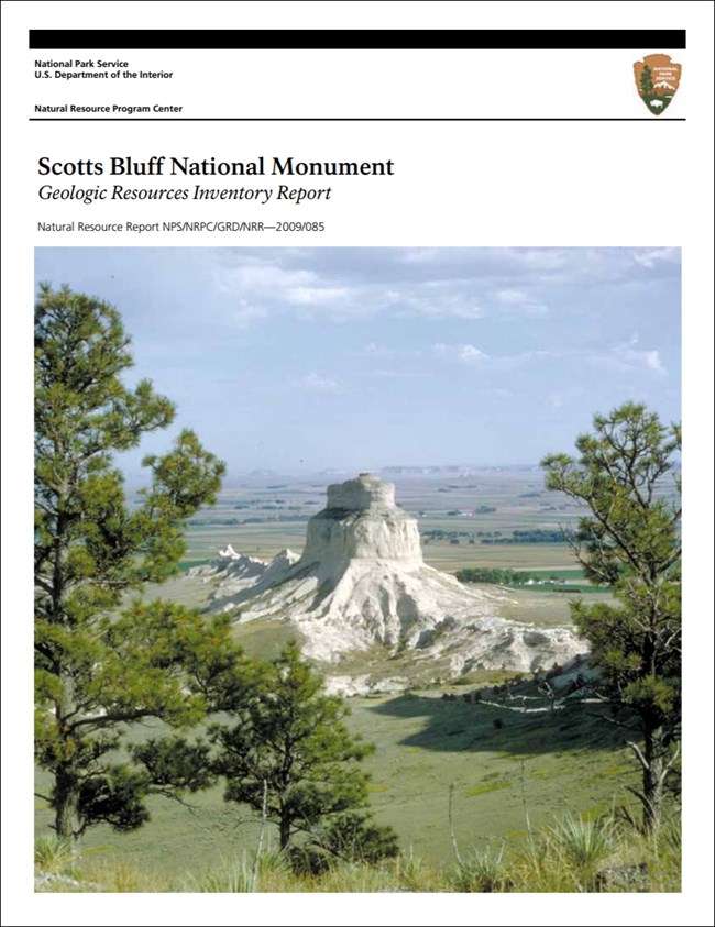 image of scotts bluff report cover with photo of rock outcrop