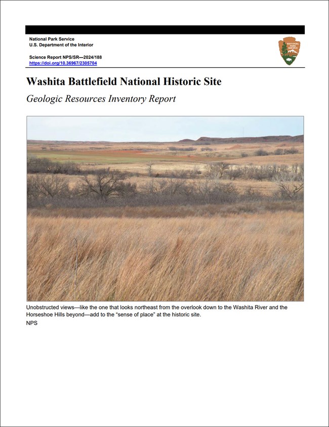 Image of the cover of a geologic report for washita battlefield