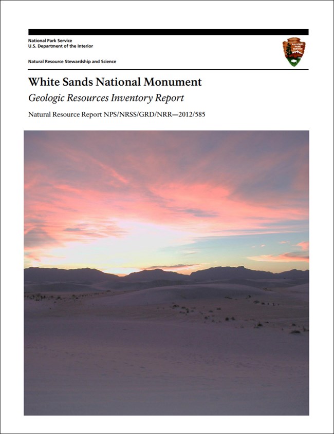 image of white sands gri report cover with dunes photo