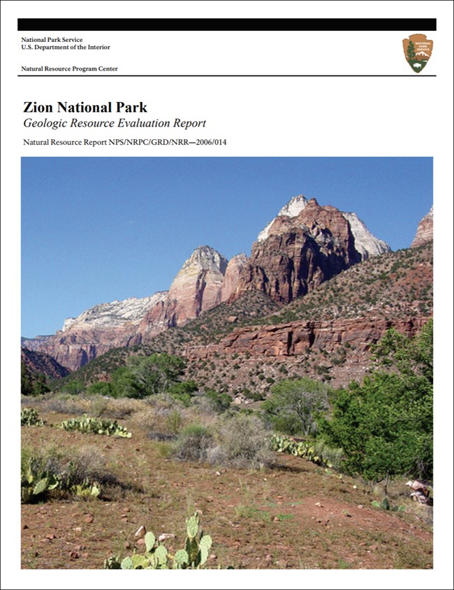 image of zion report cover with photo of canyon landscape