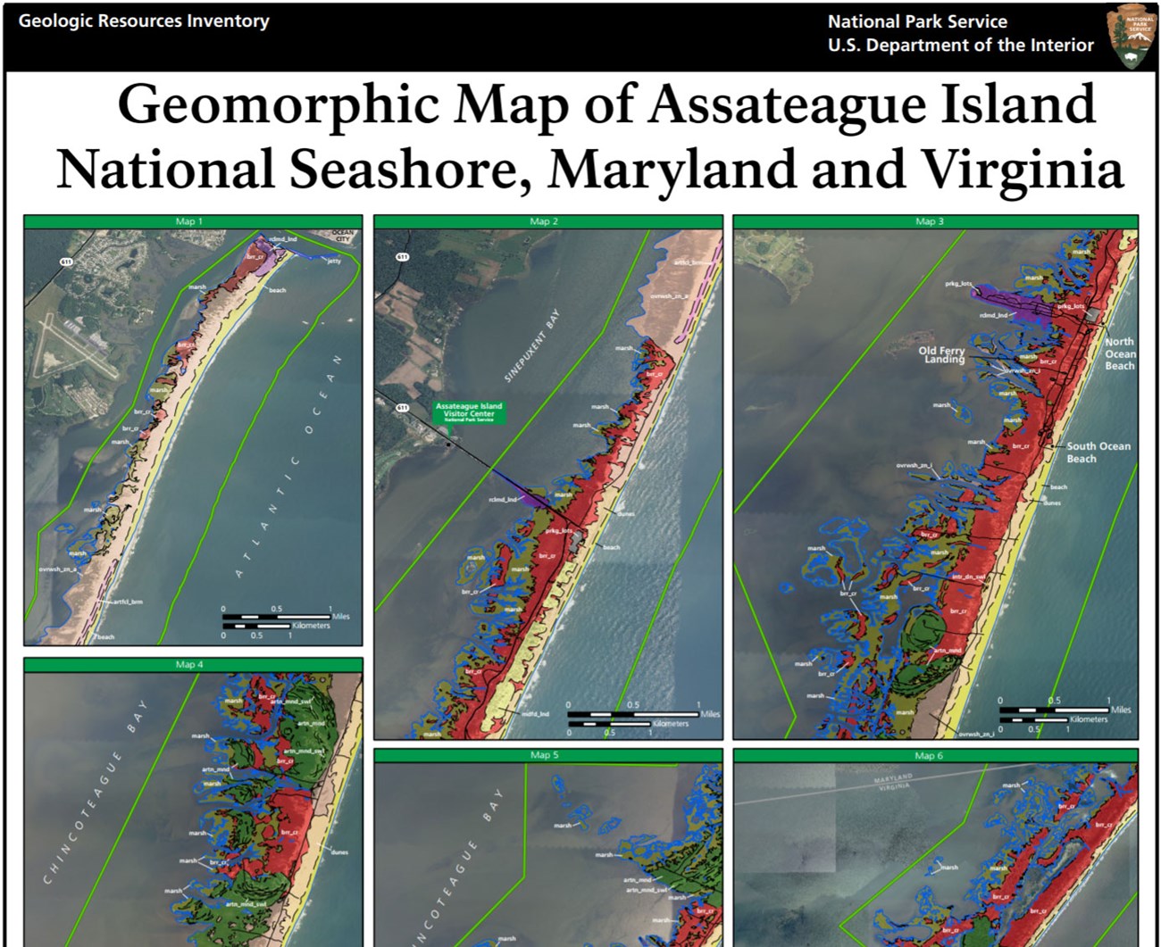 link to assateague island geomorphic map