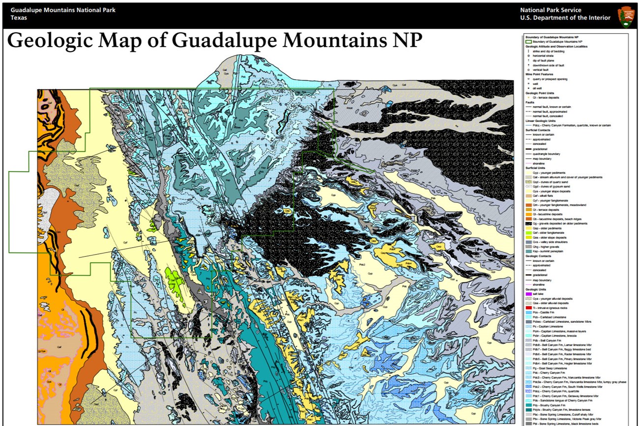 image of guadalupe mountains geologic map