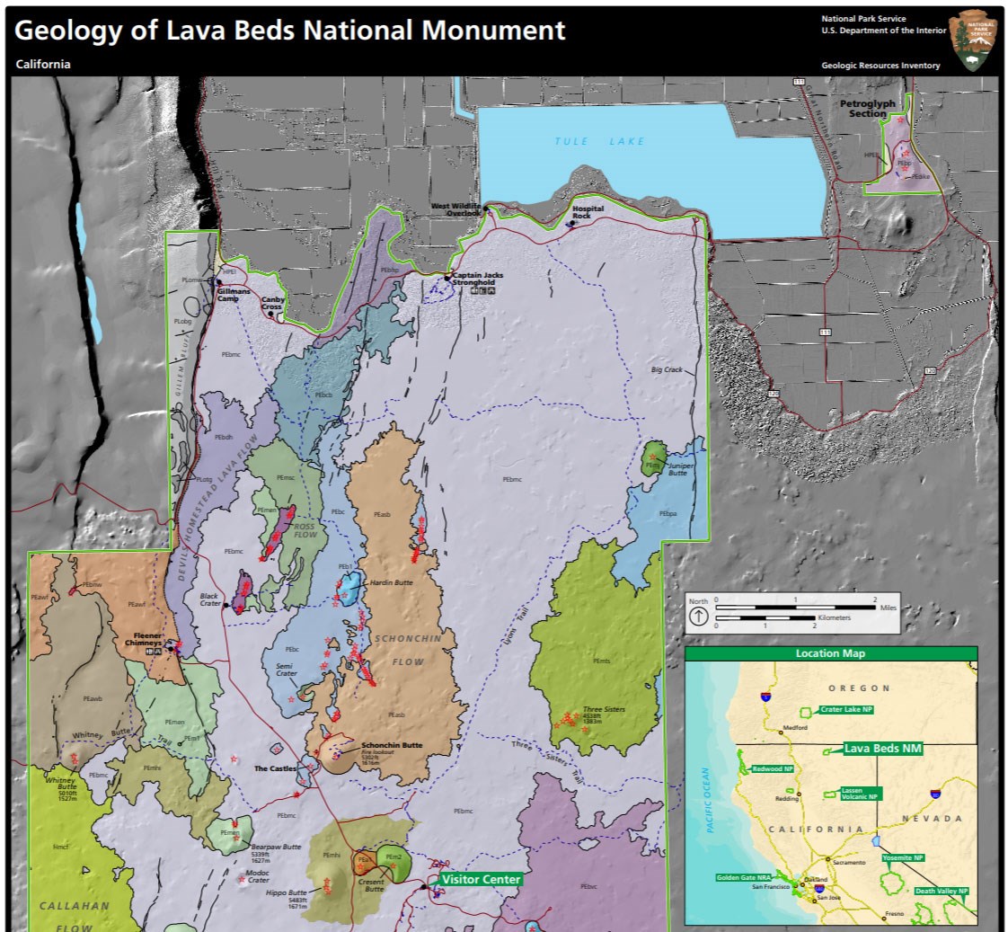 image of lava beds gri geologic map