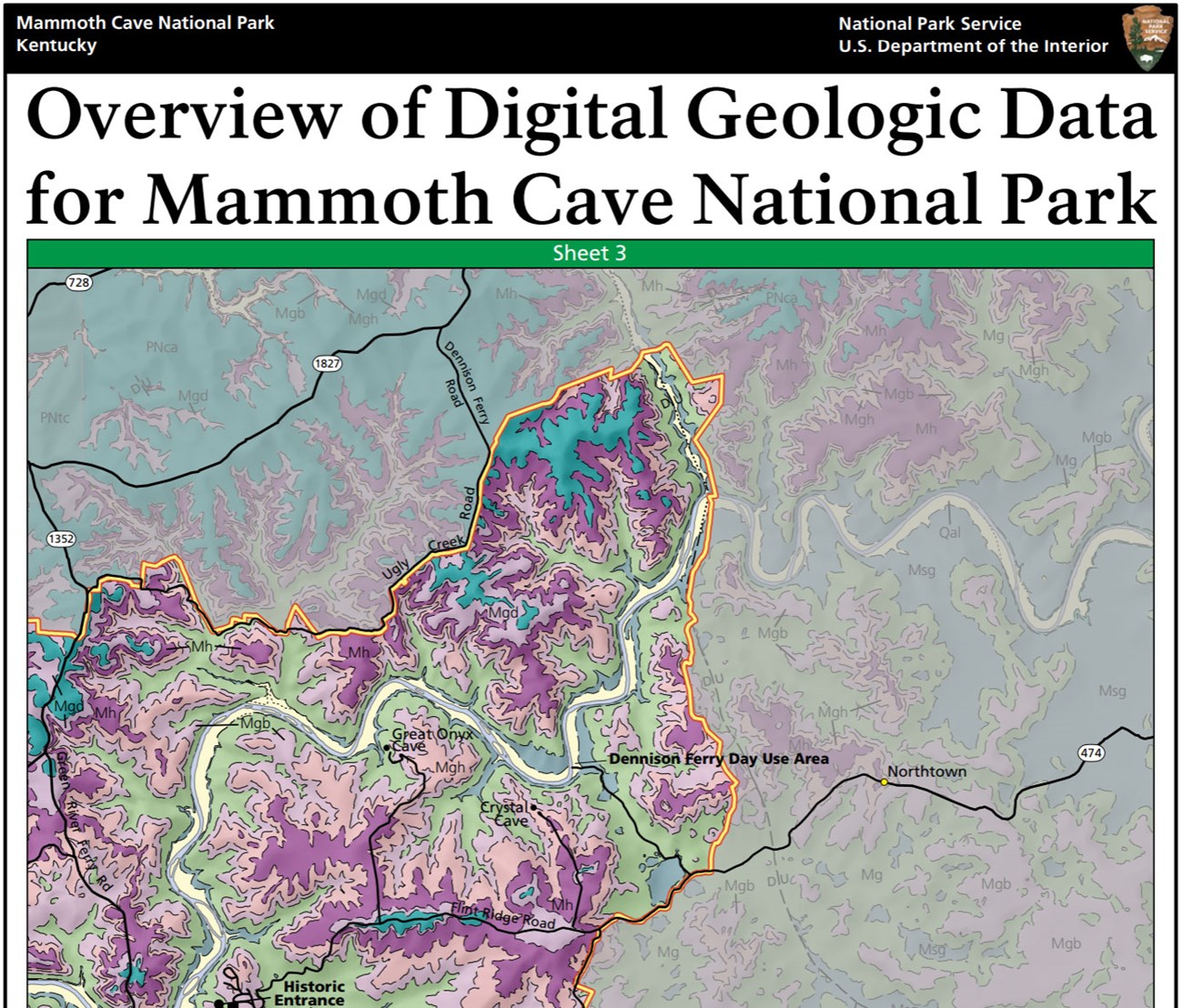 image of mammoth cave gri geologic map