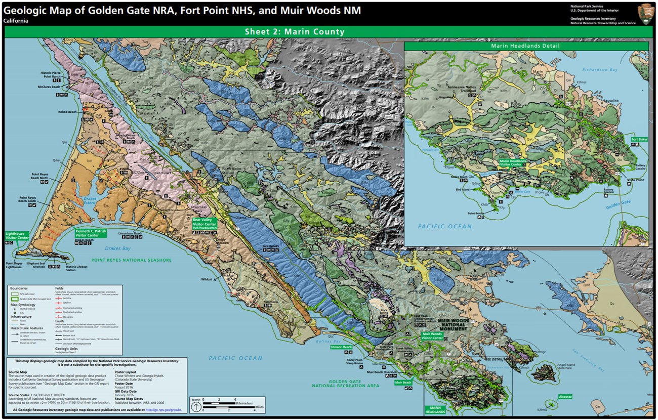 image of muir woods gri geologic map