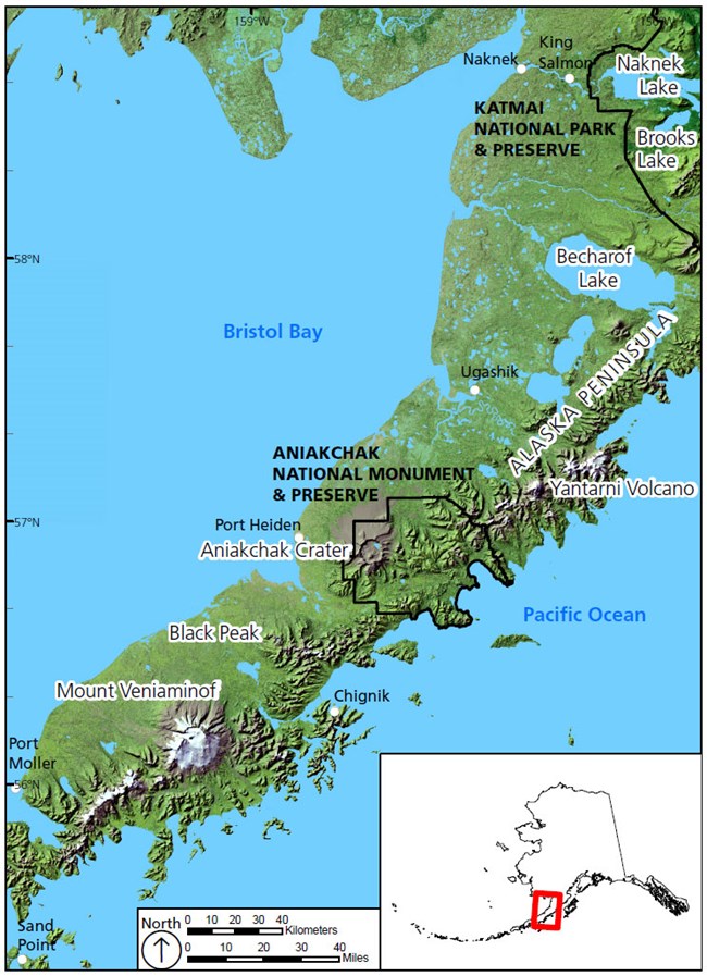 map of park location on the alaska pennisula