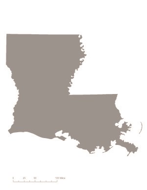 State of Louisiana shaded gray