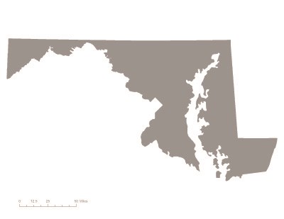 State of Maryland shaded grey
