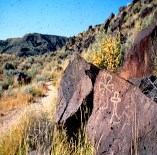 Petroglyphs of crosses left behind by early Spanish settlers