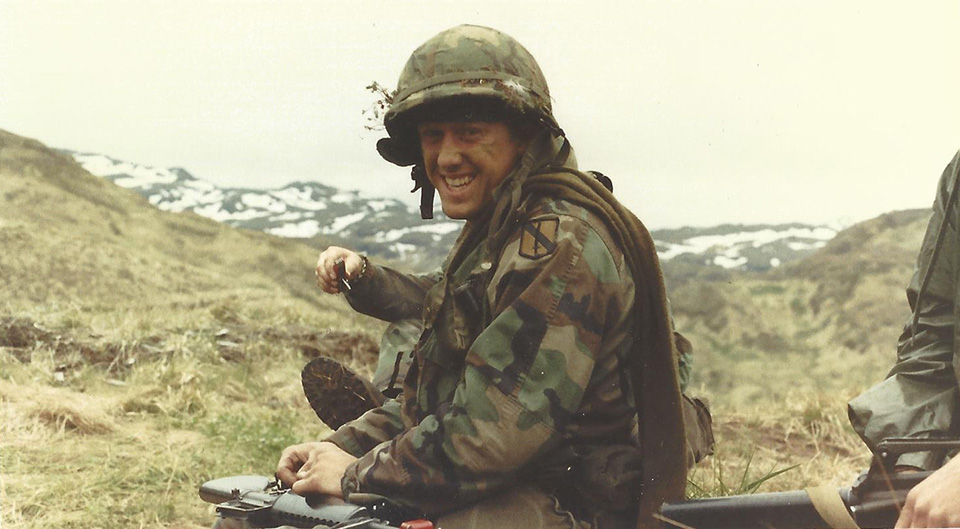 man in army fatigues