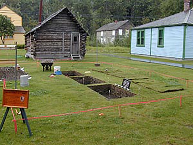 Excavation on cabin grounds.