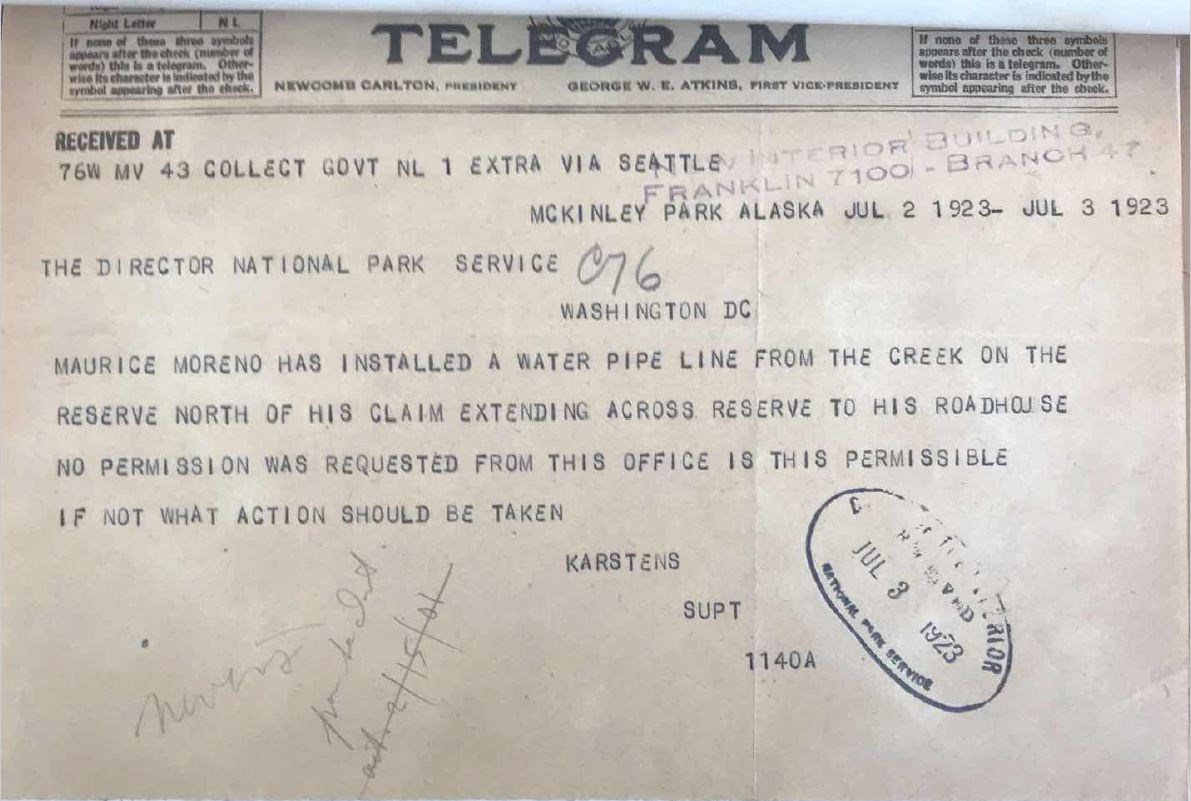 photo of a faded yellow telegram