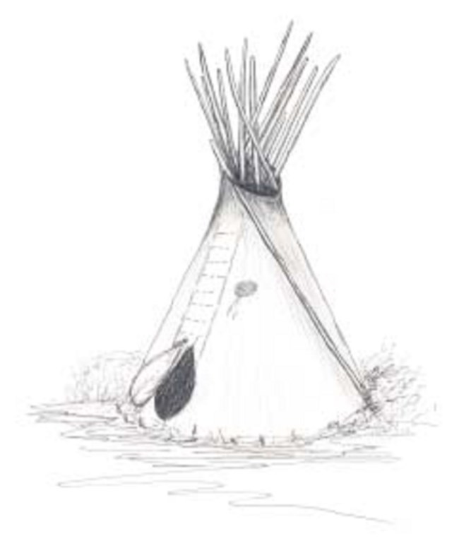 Illustration of a tipi
