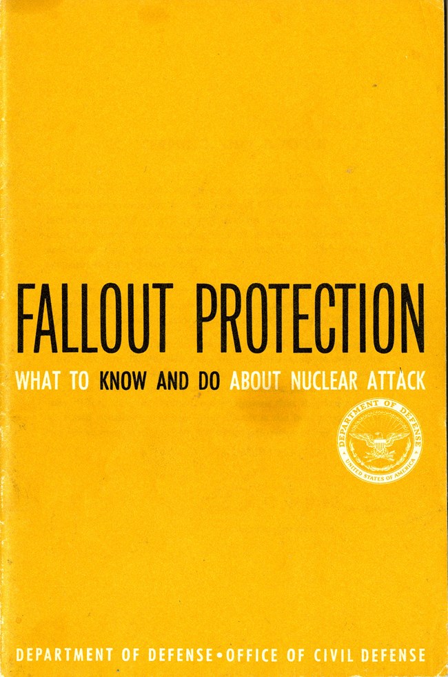 Yellow booklet cover with title "Fallout Protection"
