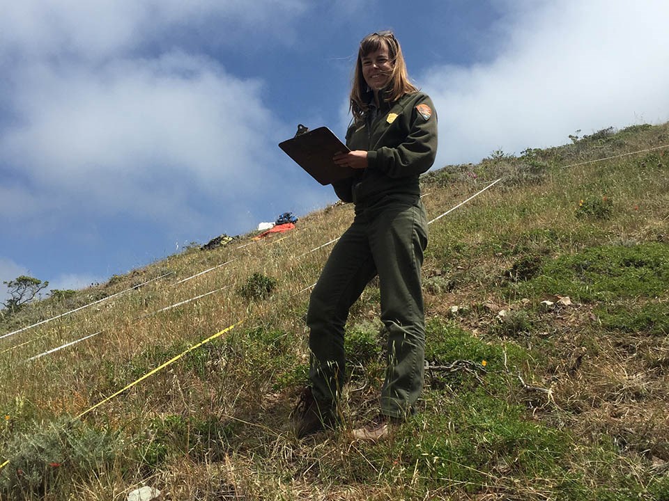 Supervisory Vegetation Ecologist Alison Forrestel pictured in the field.