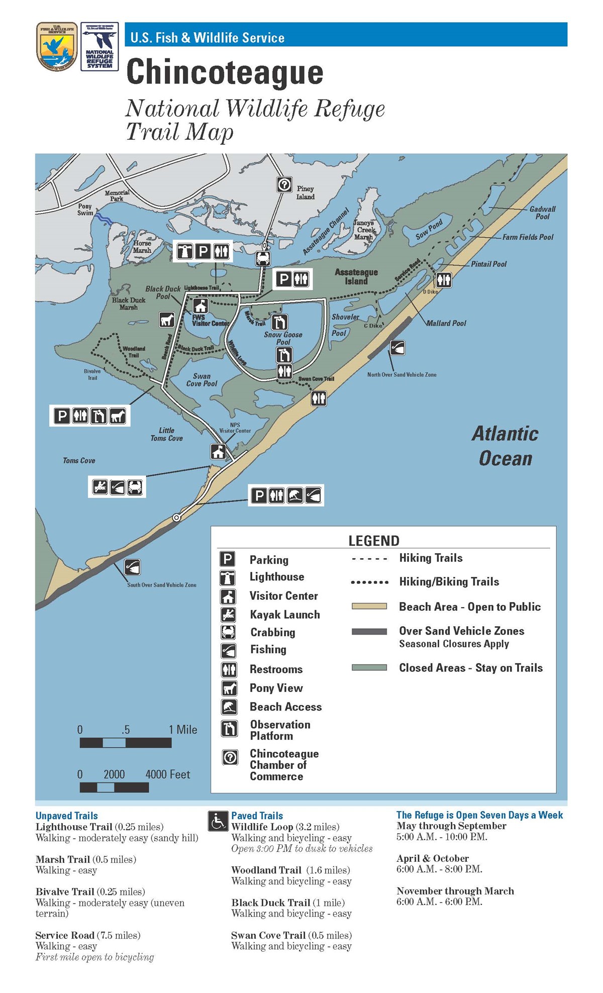 Virginia District Trail Map - Assateague Island National Seashore (U.S ...