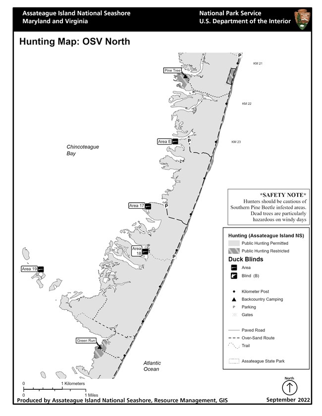 Hunting Zones Assateague Island National Seashore (U.S. National Park