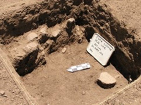 An excavated square plot from Tumacácori National Historical Park in 2005