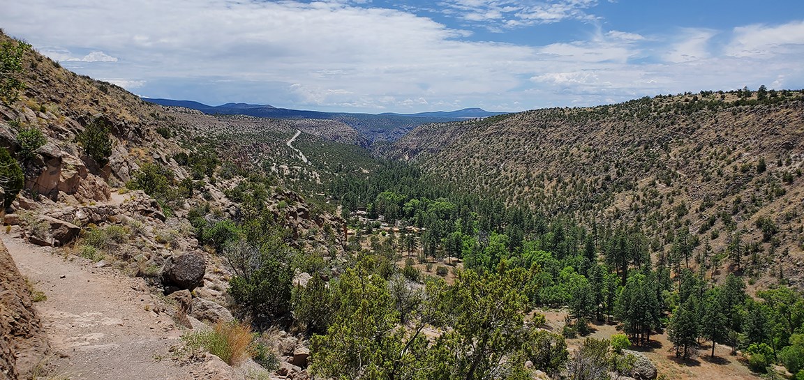 view down frijoles canyon